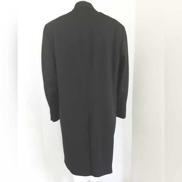 CALVIN KLEIN Black Wool Blend Long Dress Overcoat Sz 42R - EUC - Picture 4 of 12